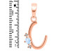 Moonstone & White Topaz Alphabet C Pendant RBM-RDA-3.