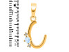 Moonstone & White Topaz Alphabet C Pendant RBM-RDA-3.