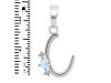 Moonstone & White Topaz Alphabet C Pendant RBM-RDA-3.