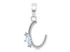 Moonstone & White Topaz Alphabet C Pendant RBM-RDA-3.