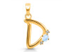 Moonstone & White Topaz Alphabet D Pendant RBM-RDA-4.