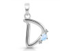 Moonstone & White Topaz Alphabet D Pendant RBM-RDA-4.