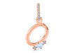 Moonstone & White Topaz Alphabet O Pendant RBM-RDA-41.