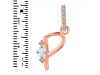 Moonstone & White Topaz Alphabet P Pendant RBM-RDA-42.