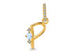Moonstone & White Topaz Alphabet P Pendant RBM-RDA-42.