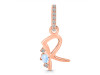 Moonstone & White Topaz Alphabet R Pendant RBM-RDA-44.