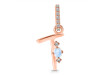 Moonstone & White Topaz Alphabet T Pendant RBM-RDA-46.