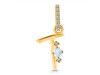 Moonstone & White Topaz Alphabet T Pendant RBM-RDA-46.