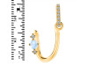 Moonstone & White Topaz Alphabet U Pendant RBM-RDA-47.