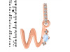 Moonstone & White Topaz Alphabet W Pendant RBM-RDA-49.