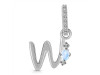 Moonstone & White Topaz Alphabet W Pendant RBM-RDA-49.