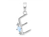 Moonstone & White Topaz Alphabet E Pendant RBM-RDA-5.