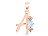 Moonstone & White Topaz Alphabet A Pendant RBM-RDA-53.