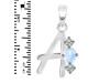 Moonstone & White Topaz Alphabet A Pendant RBM-RDA-53.
