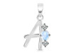 Moonstone & White Topaz Alphabet A Pendant RBM-RDA-53.