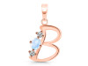 Moonstone & White Topaz Alphabet B Pendant RBM-RDA-54.