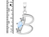 Moonstone & White Topaz Alphabet B Pendant RBM-RDA-54.