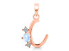 Moonstone & White Topaz Alphabet C Pendant RBM-RDA-55.