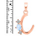 Moonstone & White Topaz Alphabet C Pendant RBM-RDA-55.