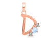 Moonstone & White Topaz Alphabet D Pendant RBM-RDA-56.