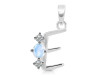 Moonstone & White Topaz Alphabet E Pendant RBM-RDA-57.