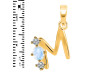 Moonstone & White Topaz Alphabet M Pendant RBM-RDA-65.