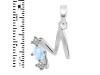 Moonstone & White Topaz Alphabet M Pendant RBM-RDA-65.