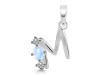 Moonstone & White Topaz Alphabet M Pendant RBM-RDA-65.