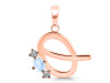 Moonstone & White Topaz Alphabet Q Pendant RBM-RDA-69.
