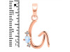 Moonstone & White Topaz Alphabet G Pendant RBM-RDA-7.