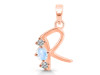 Moonstone & White Topaz Alphabet R Pendant RBM-RDA-70.