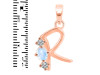 Moonstone & White Topaz Alphabet R Pendant RBM-RDA-70.