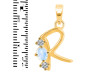 Moonstone & White Topaz Alphabet R Pendant RBM-RDA-70.