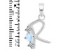 Moonstone & White Topaz Alphabet R Pendant RBM-RDA-70.