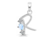 Moonstone & White Topaz Alphabet R Pendant RBM-RDA-70.