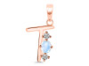 Moonstone & White Topaz Alphabet T Pendant RBM-RDA-72.