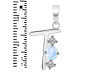 Moonstone & White Topaz Alphabet T Pendant RBM-RDA-72.