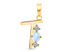 Moonstone & White Topaz Alphabet T Pendant RBM-RDA-72.