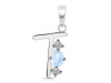 Moonstone & White Topaz Alphabet T Pendant RBM-RDA-72.