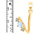 Moonstone & White Topaz Alphabet V Pendant RBM-RDA-74.