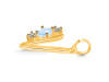 Moonstone & White Topaz Alphabet V Pendant RBM-RDA-74.