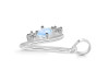 Moonstone & White Topaz Alphabet V Pendant RBM-RDA-74.