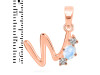 Moonstone & White Topaz Alphabet W Pendant RBM-RDA-75.