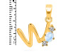 Moonstone & White Topaz Alphabet W Pendant RBM-RDA-75.