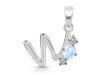 Moonstone & White Topaz Alphabet W Pendant RBM-RDA-75.