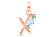 Moonstone & White Topaz Alphabet X Pendant RBM-RDA-76.
