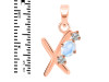 Moonstone & White Topaz Alphabet X Pendant RBM-RDA-76.