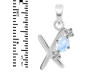 Moonstone & White Topaz Alphabet X Pendant RBM-RDA-76.