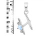 Moonstone & White Topaz Alphabet H Pendant RBM-RDA-8.