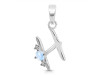 Moonstone & White Topaz Alphabet H Pendant RBM-RDA-8.
